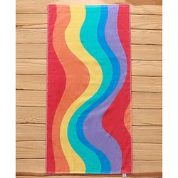 Pine Kids Towel Free Size Rainbow Print - Pink & Purple