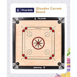 Pine Kids Wooden 26 Inch Medium Carrom Board - Multcolour
