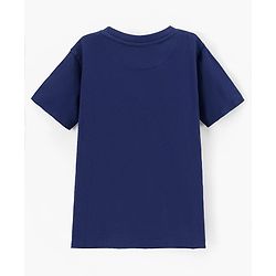 Pine Kids 100% Cotton Half Sleeves Bio Washed T-Shirt Text Print - Blue