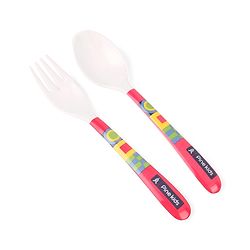 Pine Kids Melamine Bowl With Fork And Spoon Pink - Pack of 3