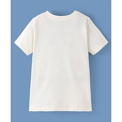 Pine Kids 100% Cotton Biowashed Half Sleeves T-Shirt Text Print- White