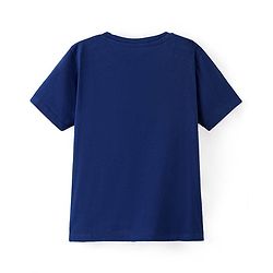 Pine Kids 100% Cotton Half Sleeves Bio Washed T-Shirt Text Print - Navy Blue