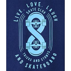 Pine Kids 100% Cotton Half Sleeves Bio Washed T-Shirt Text Print - Navy Blue