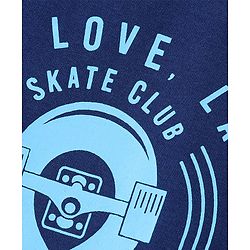 Pine Kids 100% Cotton Half Sleeves Bio Washed T-Shirt Text Print - Navy Blue