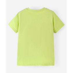 Pine Kids Half Sleeves Bio washed Text Print T-Shirt - Green