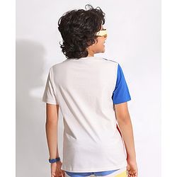 Pine Kids Half Sleeves Biowashed T-Shirt Text Print - White