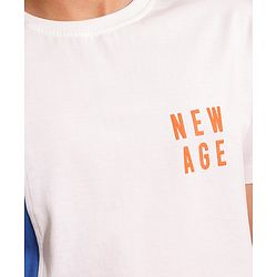 Pine Kids Half Sleeves Biowashed T-Shirt Text Print - White