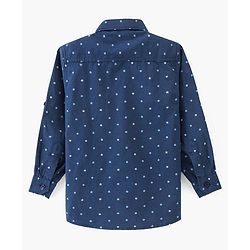 Pine Kids Cotton Full Sleeves Shirt Triangle Print - Navy Blue
