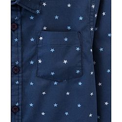 Pine Kids Cotton Full Sleeves Shirt Triangle Print - Navy Blue