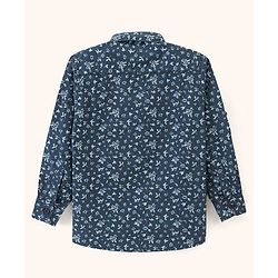 Pine Kids Cotton Full Sleeves Printed Shirt With Soft Hand Feel- Blue