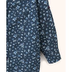 Pine Kids Cotton Full Sleeves Printed Shirt With Soft Hand Feel- Blue