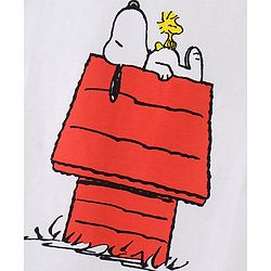 Pine Kids 100% Cotton Knit Half Sleeves Bio Washed T-Shirt Snoopy Collection - White