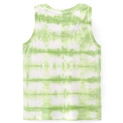 Pine Kids 100% Cotton Sleeveless Biowashed T-Shirt Tie Dye & Text Print- White
