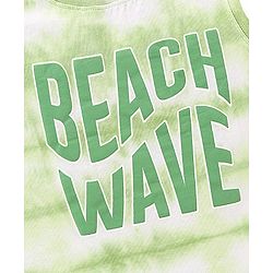 Pine Kids 100% Cotton Sleeveless Biowashed T-Shirt Tie Dye & Text Print- White
