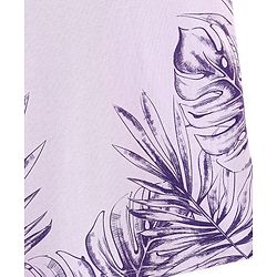 Pine Kids Cotton Sleeveless Biowashed T-Shirt Leaf Print- Purple
