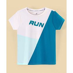 Pine Active Skin Friendly & Breathable Half Sleeves Sportswear T-Shirt - White & Blue