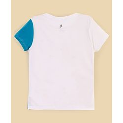 Pine Active Skin Friendly & Breathable Half Sleeves Sportswear T-Shirt - White & Blue