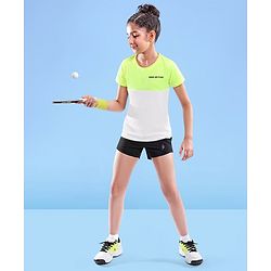 Pine Active Skin Friendly & Breathable Half Sleeves Sportswear T-Shirt - Green & White