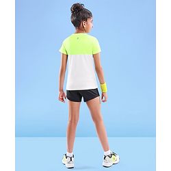 Pine Active Skin Friendly & Breathable Half Sleeves Sportswear T-Shirt - Green & White
