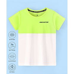 Pine Active Skin Friendly & Breathable Half Sleeves Sportswear T-Shirt - Green & White
