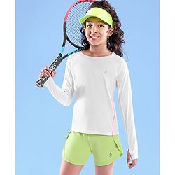 Pine Active Skin Friendly & Breathable Full Sleeves Sportswear T-Shirt - White