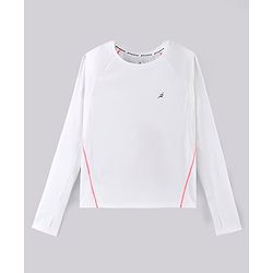 Pine Active Skin Friendly & Breathable Full Sleeves Sportswear T-Shirt - White