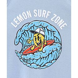 Pine Kids Cotton Sleeveless Biowashed T-Shirt Surf Print- Blue