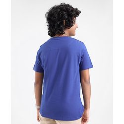 Pine Kids Biowashed Shark Print Half Sleeves Tee - Blue