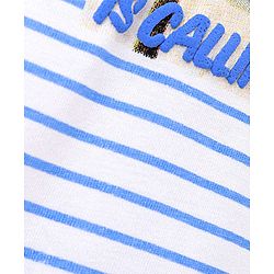 Pine Kids 100% Cotton Half Sleeves Bio Washed T-Shirt Beach Print - White