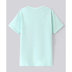 Pine Kids Cotton Full Sleeves Bio Wash T-Shirt Palm Trees Print - Blue