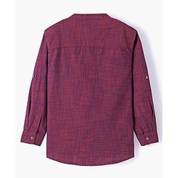 Pine Kids Cotton Full Sleeves Solid Shirt - Maroon