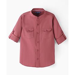 Pine Kids Soft Hand Feel Cotton Twill Full Sleeves Solid Shirt - Pink