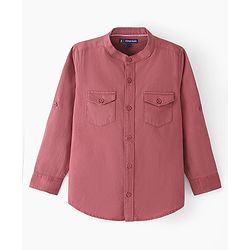 Pine Kids Soft Hand Feel Cotton Twill Full Sleeves Solid Shirt - Pink