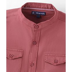 Pine Kids Soft Hand Feel Cotton Twill Full Sleeves Solid Shirt - Pink