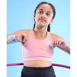 Pine Active Sleeveless Stretchable Sports Bra Solid Colour - Pink