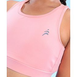 Pine Active Sleeveless Stretchable Sports Bra Solid Colour - Pink