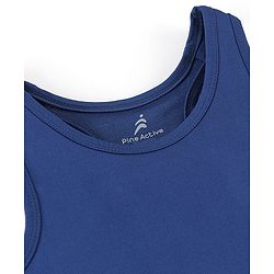 Pine Active Sleeveless Stretchable Sports Bra Solid Colour - Blue