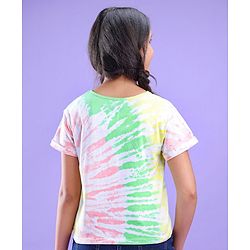 Pine Kids 100% Cotton Half Sleeves Bio Washed Tie & Dye T Shirt - White