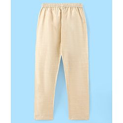 Pine Kids Full Sleeves Kurta Pyjama Set with Bandi Woven Stripes Design - Off White
