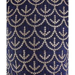 Pine Kids Viscose Sleeveless Sequin Embellished Choli & Lehenga Set with Dupatta Zari Design - Blue