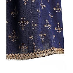 Pine Kids Viscose Sleeveless Sequin Embellished Choli & Lehenga Set with Dupatta Zari Design - Blue