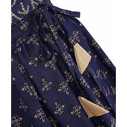 Pine Kids Viscose Sleeveless Sequin Embellished Choli & Lehenga Set with Dupatta Zari Design - Blue