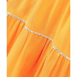 Pine Kids 100% Viscose Half Sleeves Kurta and Salwar Set with Duppata Motif Embroidery - Mustard