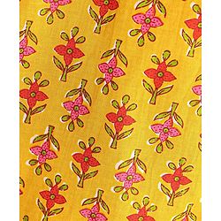 Pine Kids Viscose Half Sleeves Floral Printed Kurta & Salwar Set with Dupatta - Yellow