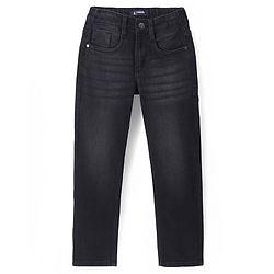 Pine Kids Full Length Five Pocket Cotton Elastane Washed Denim Jeans - Black