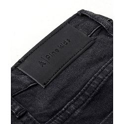 Pine Kids Full Length Five Pocket Cotton Elastane Washed Denim Jeans - Black