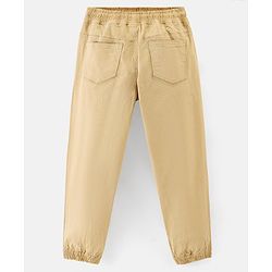 Pine Kids Cotton Elastane Jogger With Soft Handfeel And Solid Colour - Beige