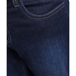 Pine Kids Cotton Spandex Full Length Stretchable Washed Denim Jeans - Dark Blue
