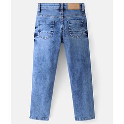 Pine Kids Cotton Spandex Full Length Washed Denim Jeans - Mid Blue