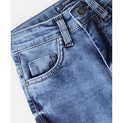 Pine Kids Cotton Spandex Full Length Washed Denim Jeans - Mid Blue